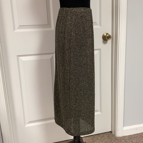 Francine Browner vintage gold/Blk sweater skirt - Size large - Picture 4 of 9